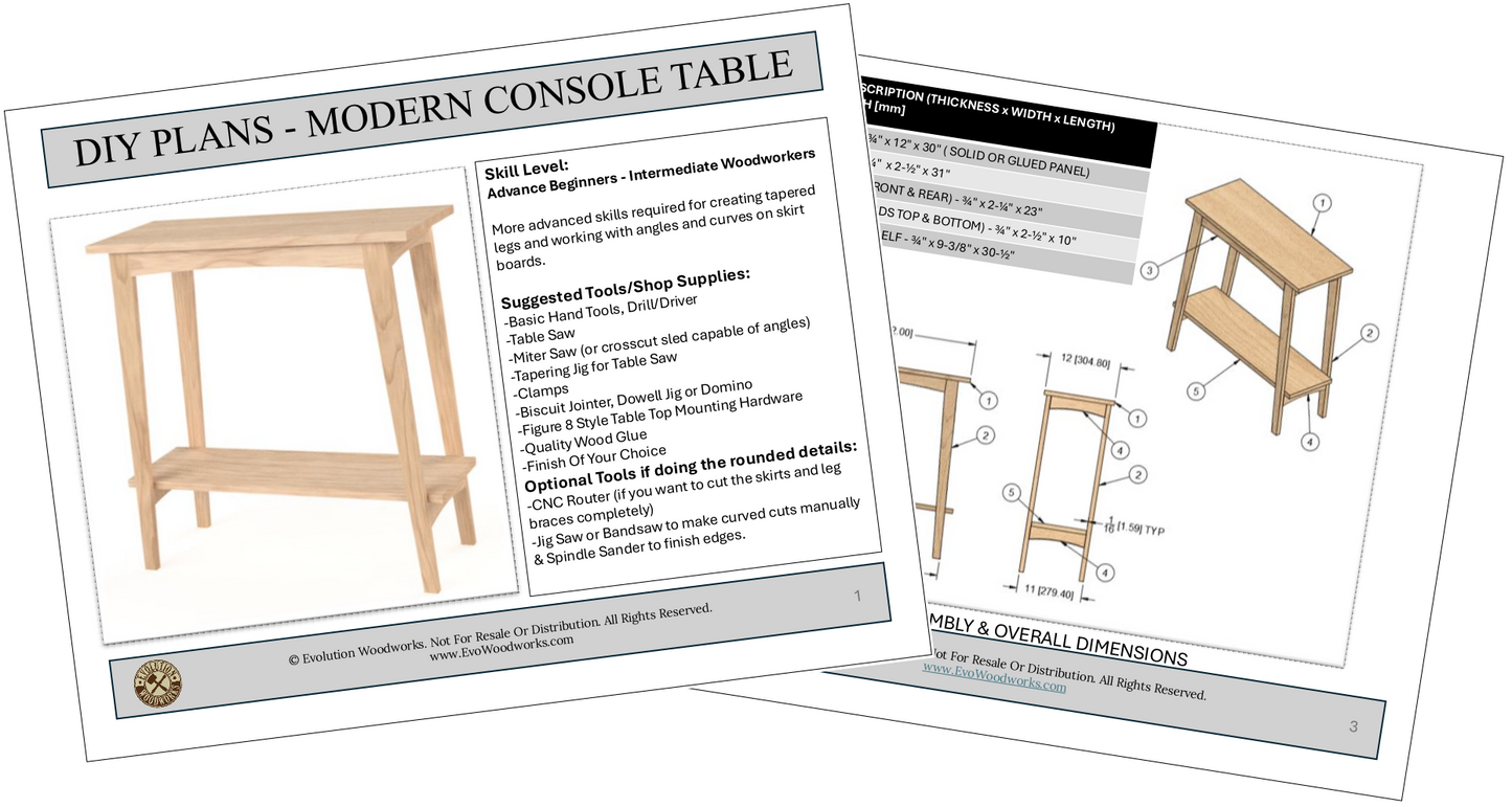 DIY Plans - Modern Console Table
