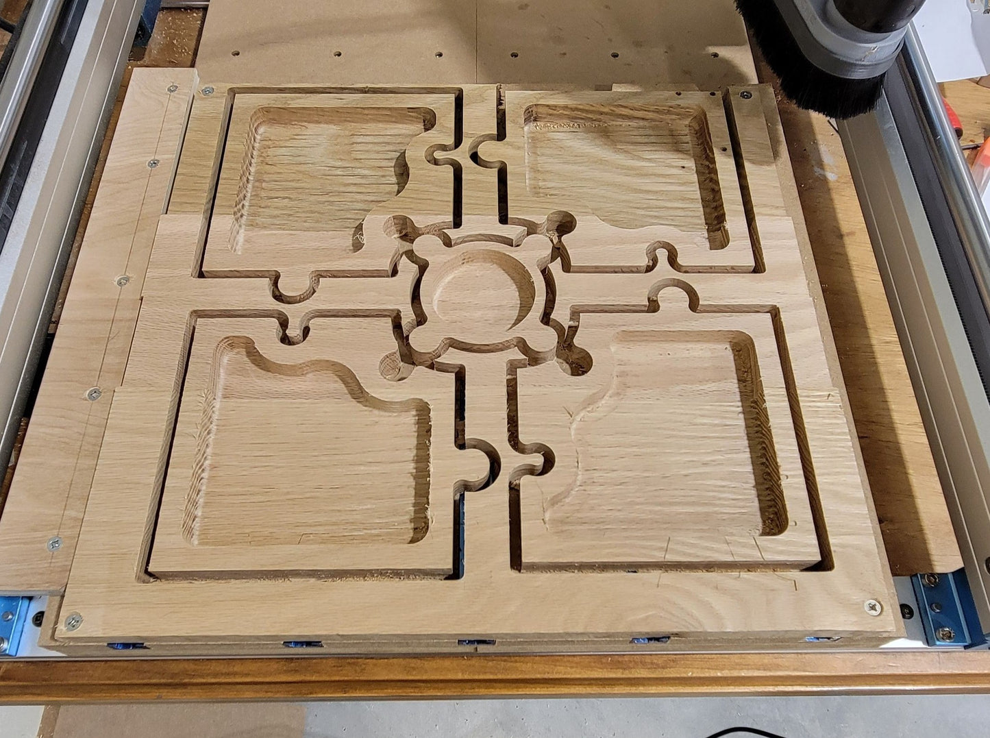 CNC Files svg & dxf Digital Files Puzzle Tray With Center Bowl Veggie Tray Nut Tray Catch All Tray