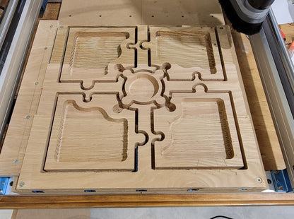 CNC Files svg & dxf Digital Files Puzzle Tray With Center Bowl Veggie Tray Nut Tray Catch All Tray