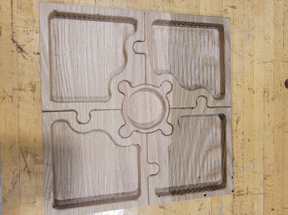 CNC Files svg & dxf Digital Files Puzzle Tray With Center Bowl Veggie Tray Nut Tray Catch All Tray