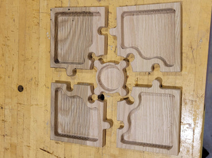CNC Files svg & dxf Digital Files Puzzle Tray With Center Bowl Veggie Tray Nut Tray Catch All Tray