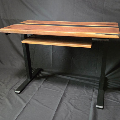 walnut and epoxy standing desk