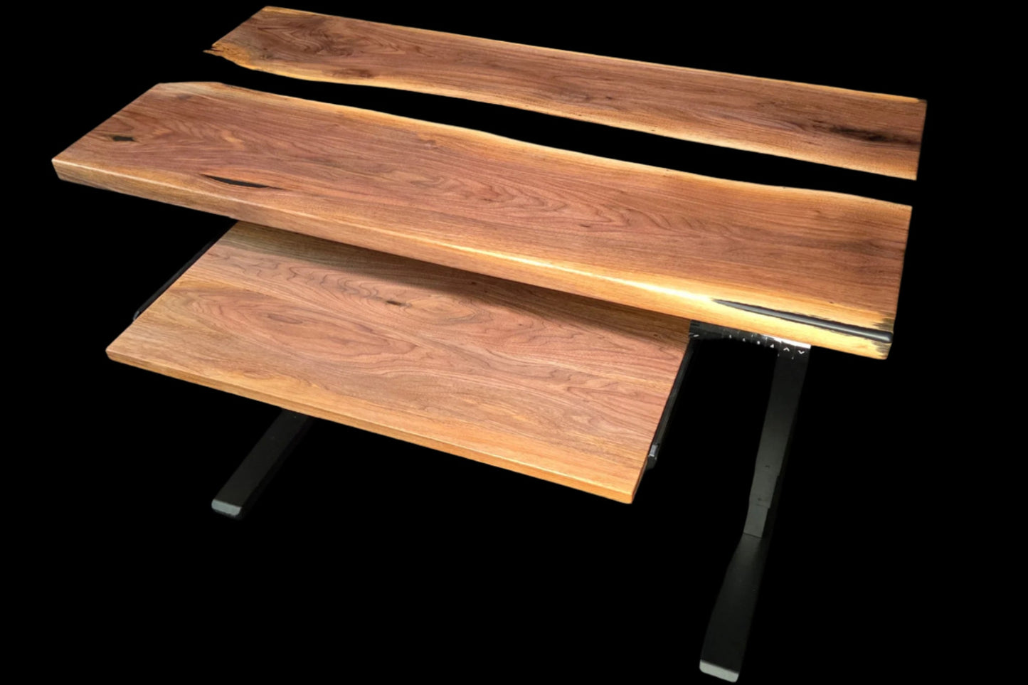 walnut and epoxy standing desk
