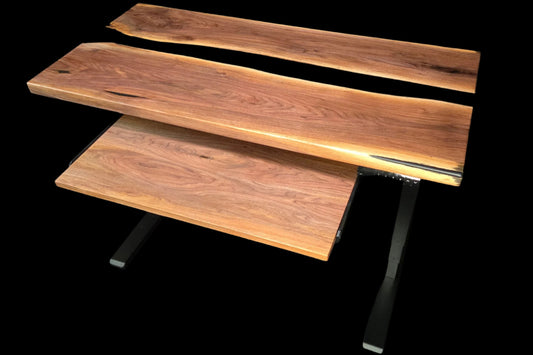 walnut and epoxy standing desk