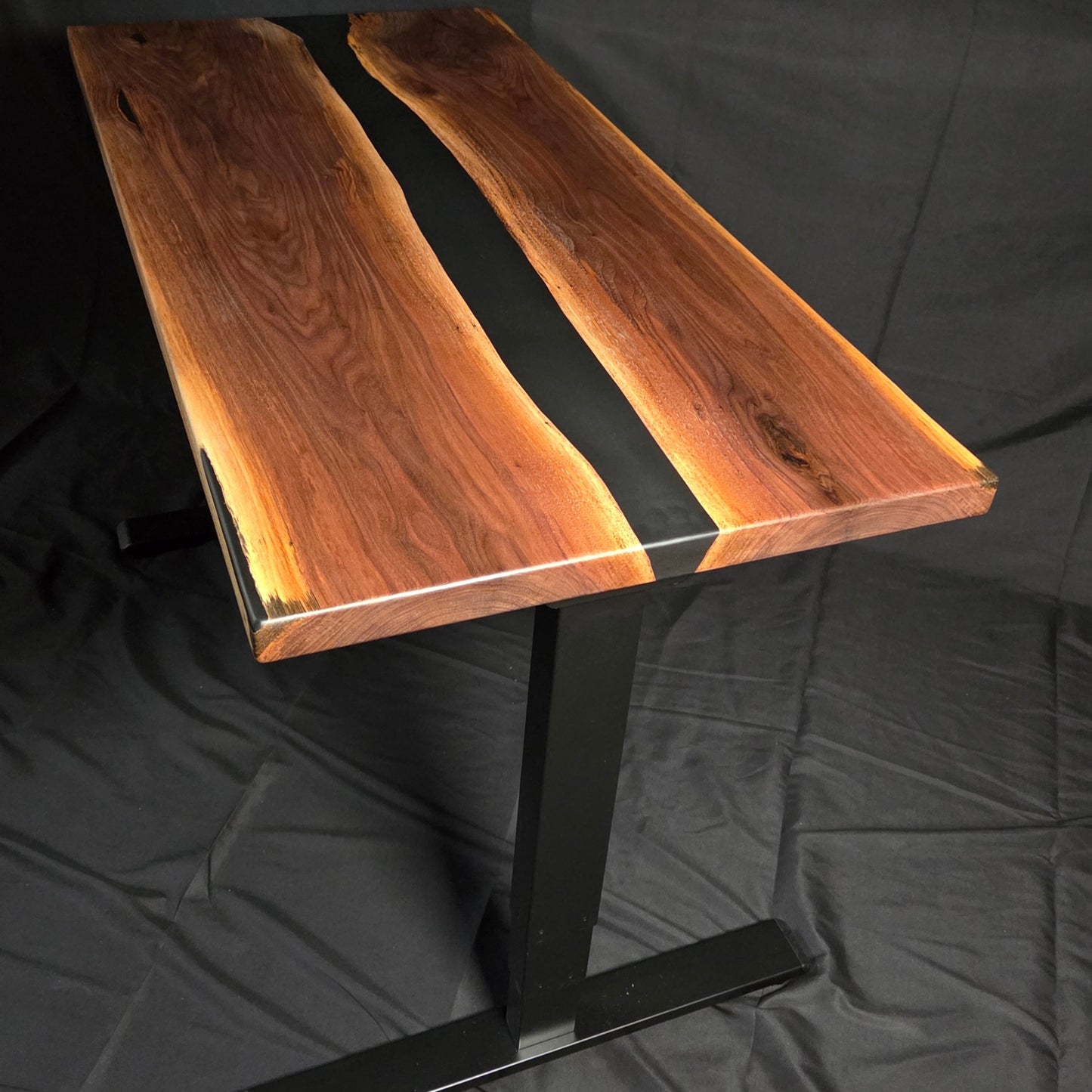 walnut and epoxy standing desk