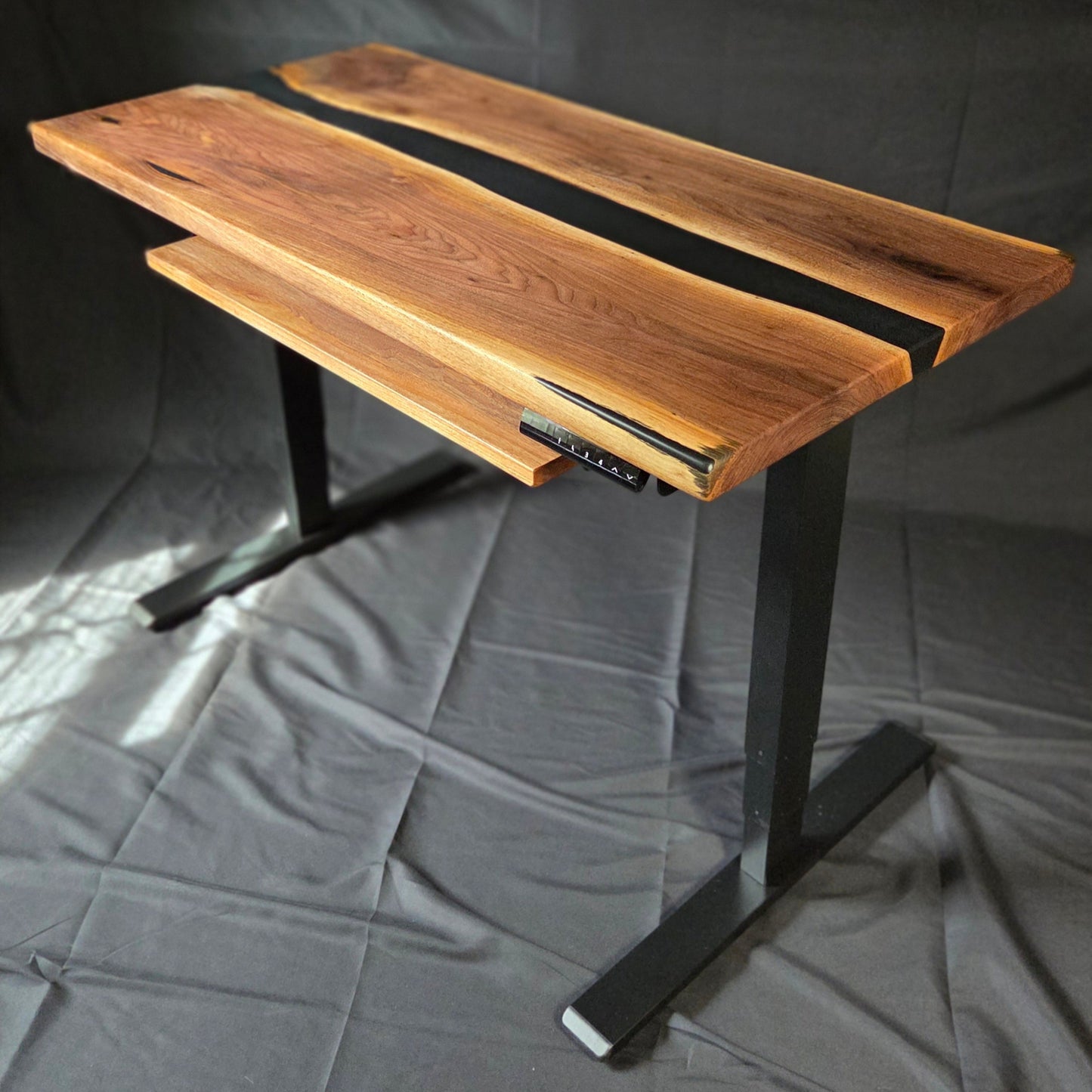 walnut and epoxy standing desk