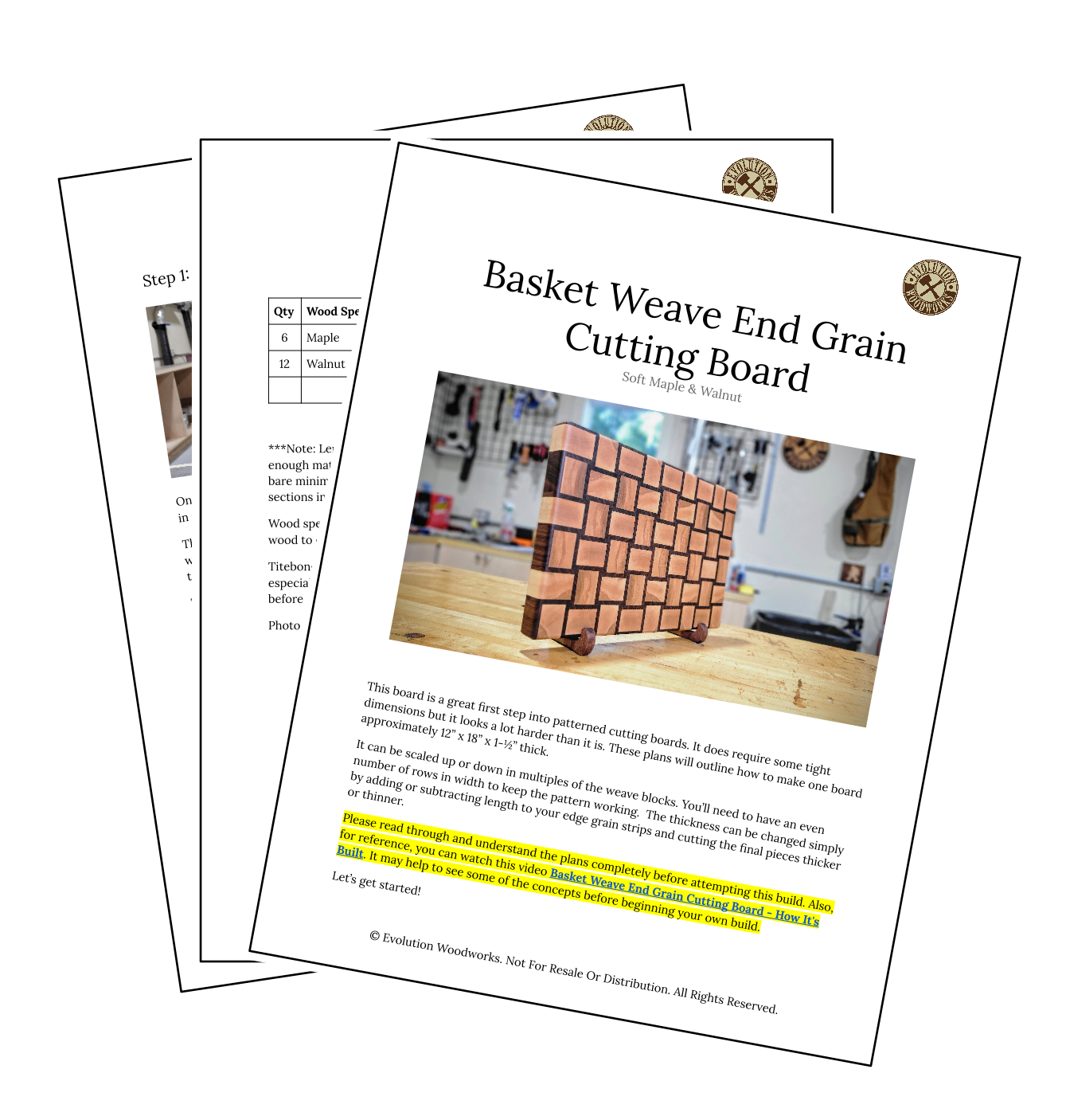 DIY Plans - Basic Basket Weave End Grain Cutting Board