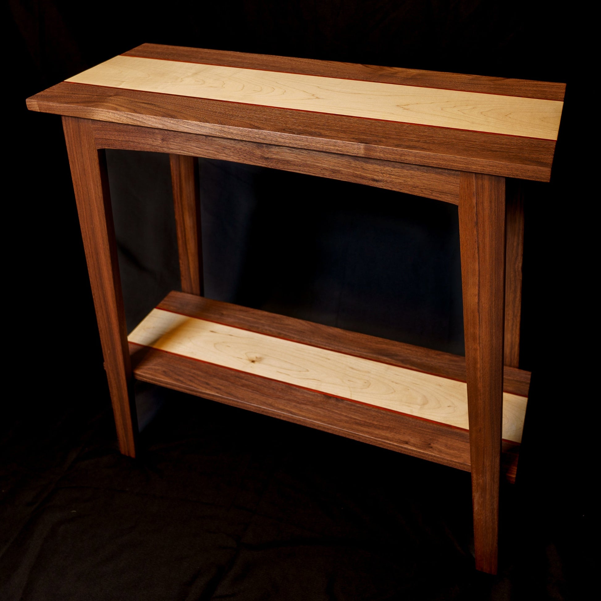 walnut and maple console table