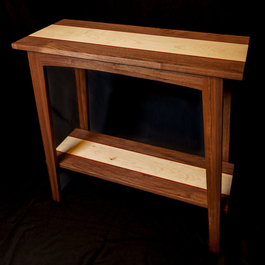 walnut and maple console table