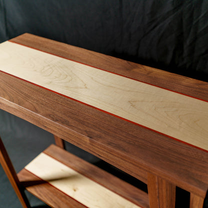 walnut and maple console table