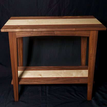 walnut and maple console table
