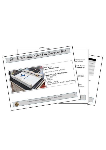 DIY Plans - Table Saw Crosscut Sled - Large 24x36 with No-Math Calibration - Standard & Metric