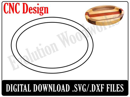 CNC Files svg & dxf Digital Files Oval Catch All Tray Instant Download Catch All Tray EDC Tray Jewelry Tray